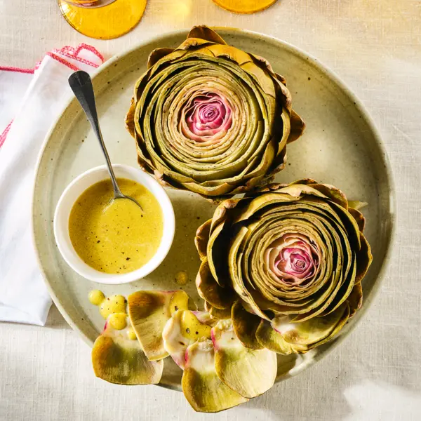 Artisjok met Franse vinaigrette