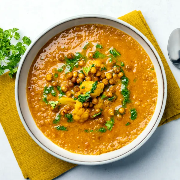 Linzensoep met bloemkool