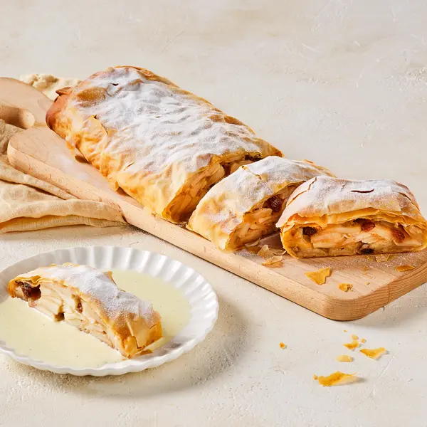 Apfelstrudel met vanillesaus