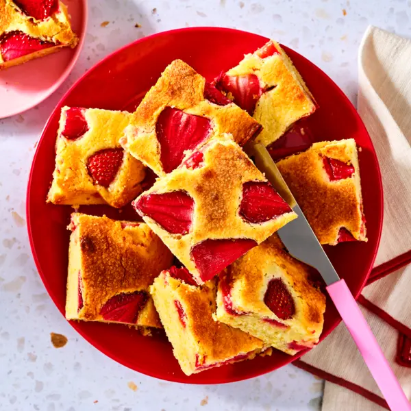 Aardbei-citroen blondies