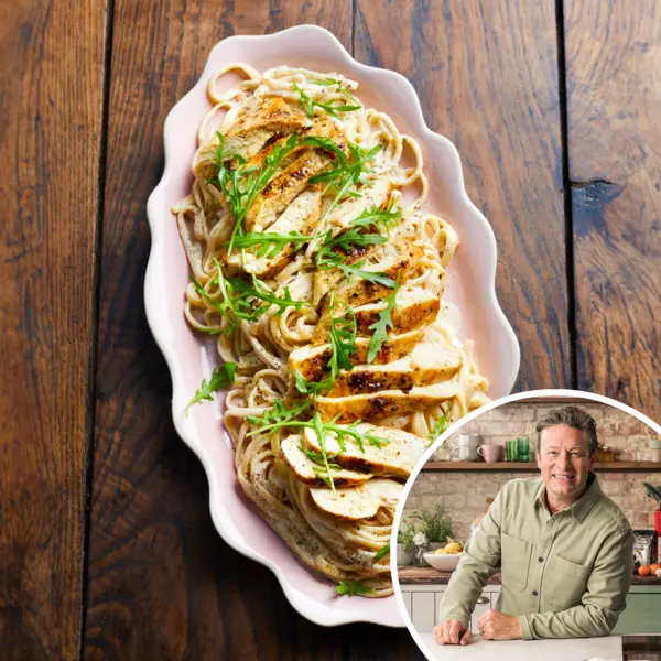 Pasta alfredo met kip