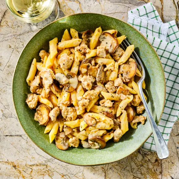 Penne alla Norcina met truffelworst