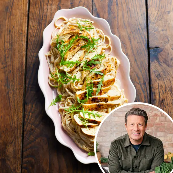 Pasta alfredo met kip