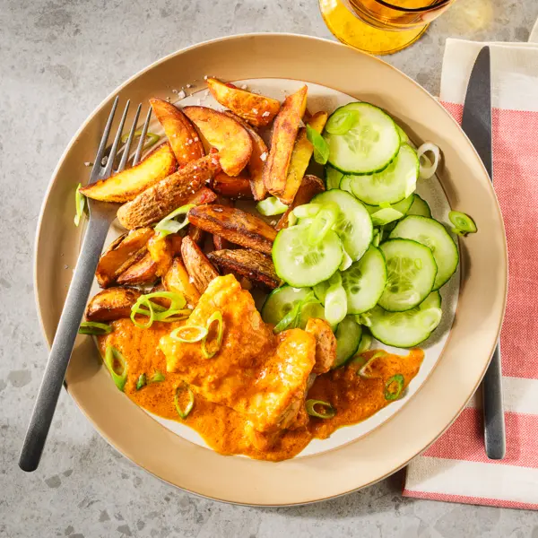 Kip rendang met sambalaardappeltjes