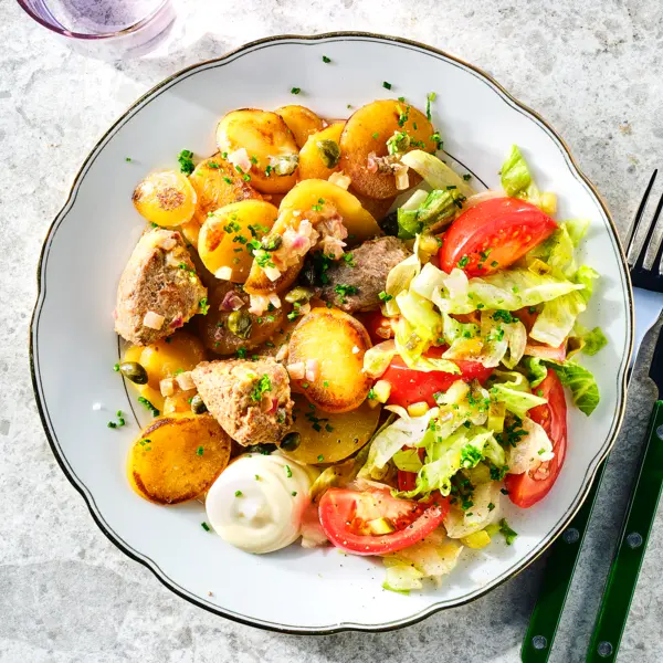 Gebakken steak tartare pannetje