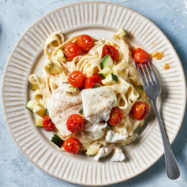 Tagliatelle met scholfilet en ricotta