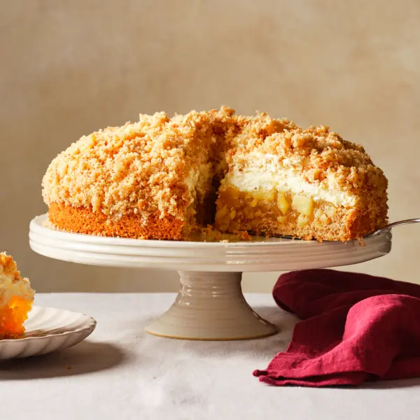 Duitse "Maulwurf"-taart met appelvulling