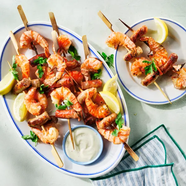 Chorizo-garnalenspiesjes met aioli