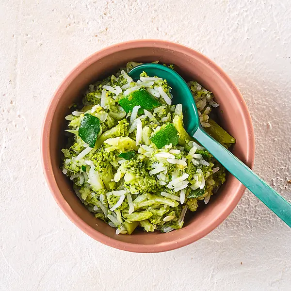 Broccoli en courgette met rijst