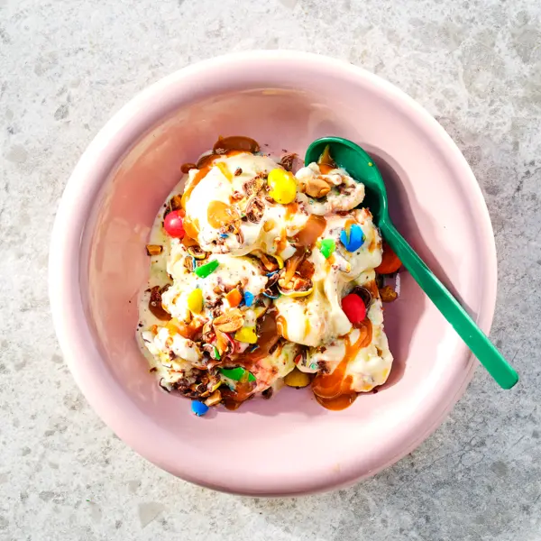 Homemade M&M pinda en karamel McFlurry