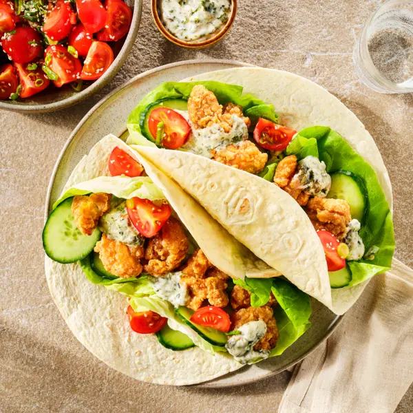 Karaage kipwraps met norimayo en salade