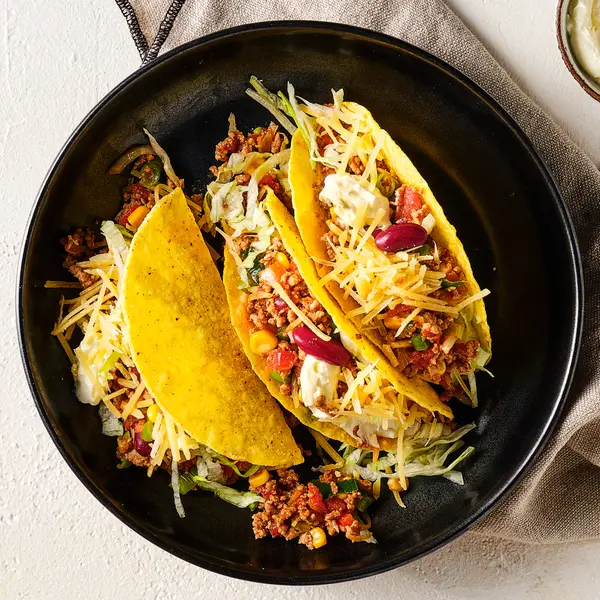 Crispy taco's met kaas en gehakt