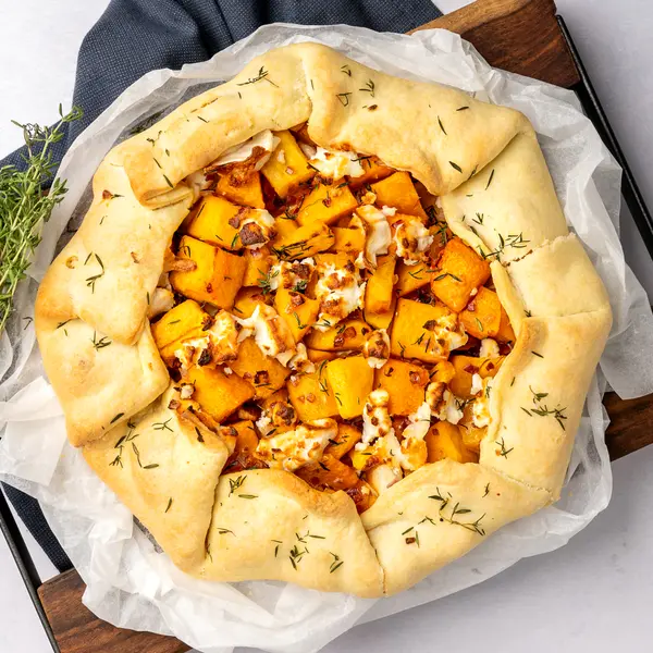 Pompoengalette met geitenkaas