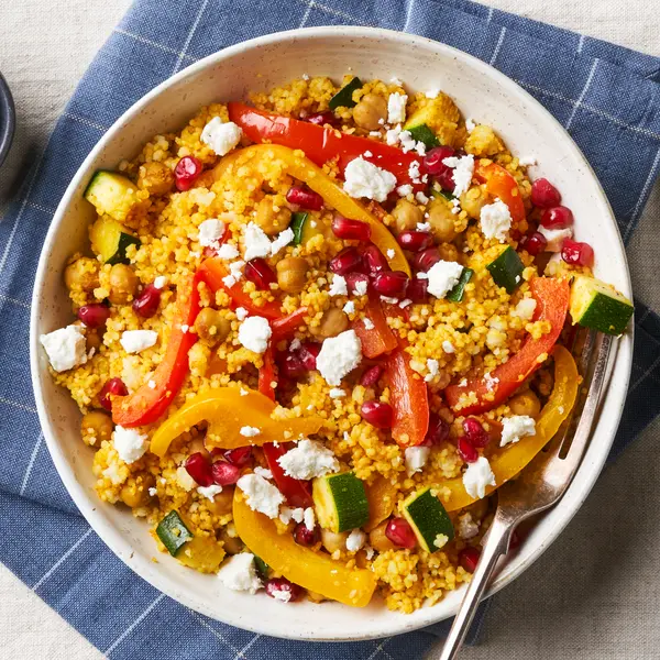 Couscous met granaatappel en paprika