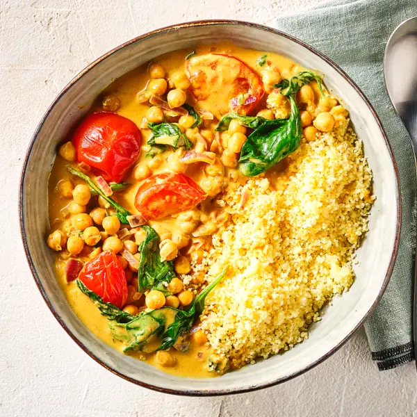Kikkererwtencurry met couscous