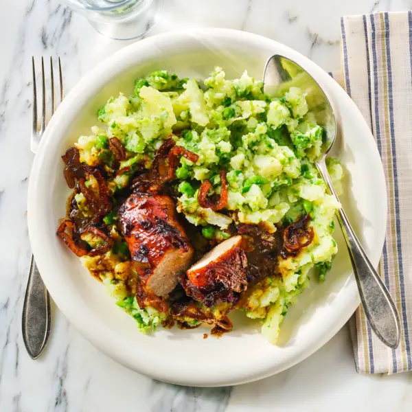 Erwten-snijbonen stamppot met slavinken