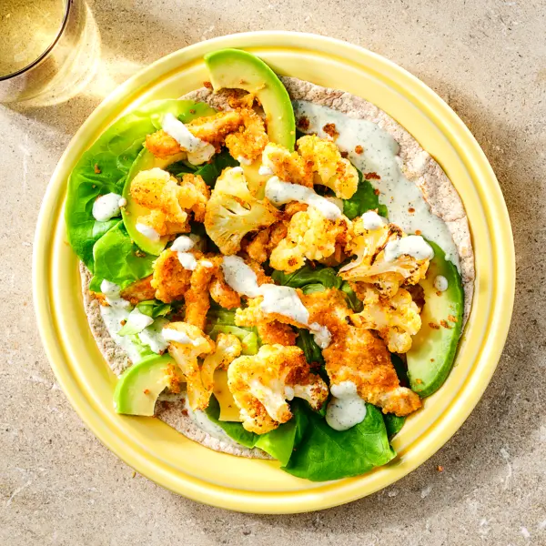 Wraps met crispy kip en bloemkool