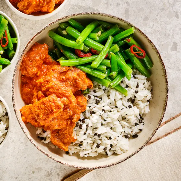 Butter chicken met sperziebonen