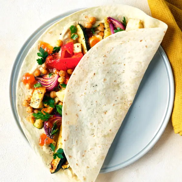 Wrap met halloumi en groente uit de airfryer