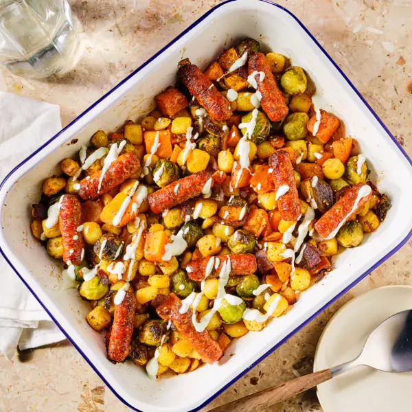 Ovenschotel met merguez en munt-yoghurt