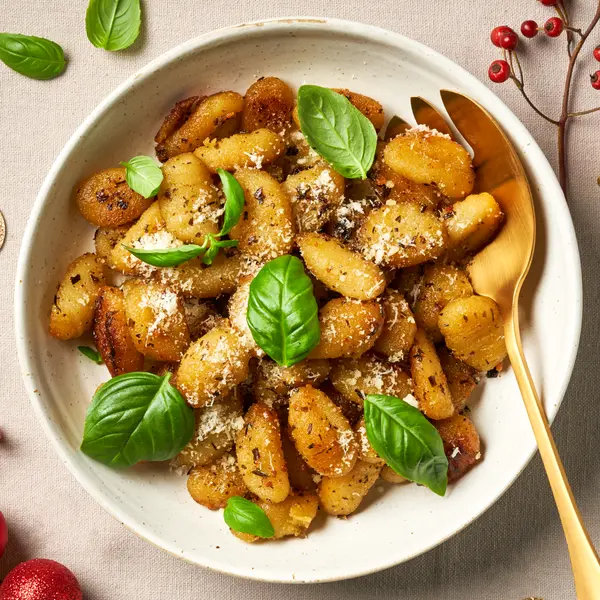 Krokante gnocchi met kruidenboter en parmezaan