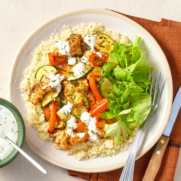 Couscousbowl met kalkoen en gegrilde groenten