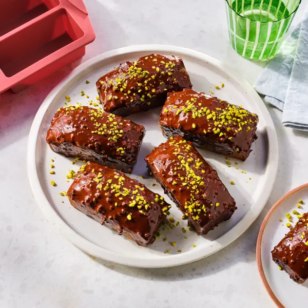 Mini marmercakes met pistache en chocola