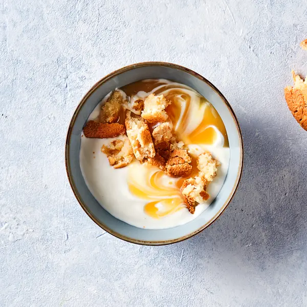 Trifle met bitterkoekjes en lemon curd