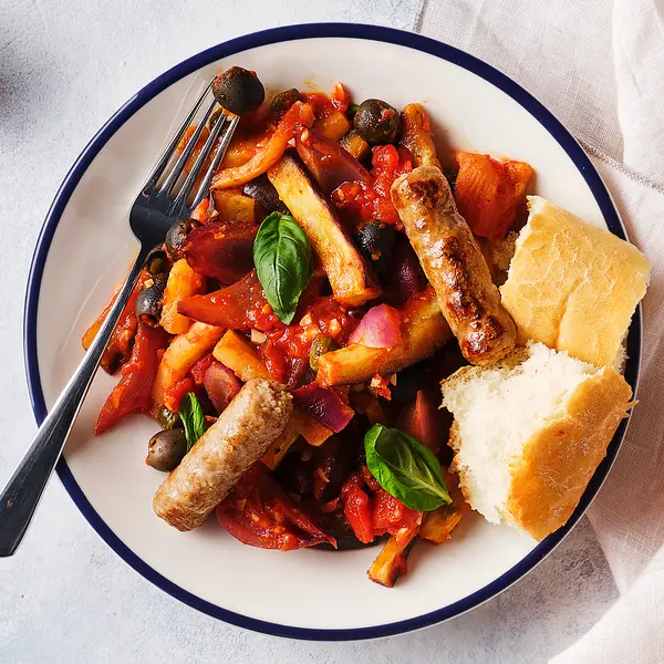 Snelle caponata met chipolata