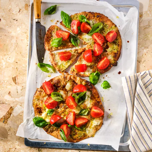 Flatbreadpizza's capresestijl