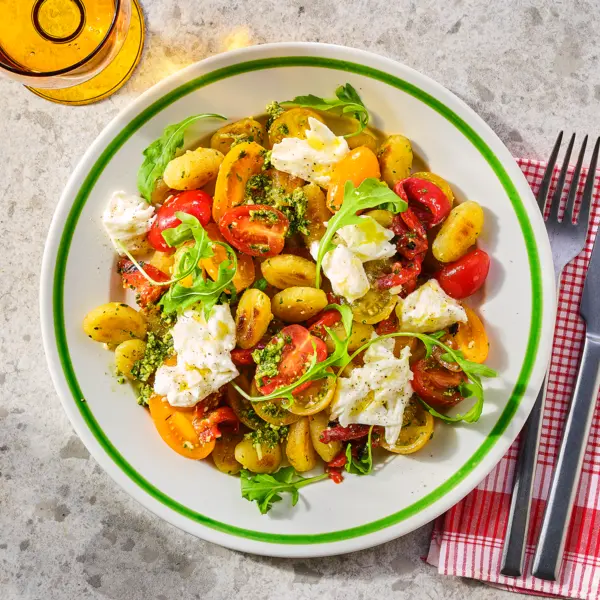 Krokante gnocchi caprese