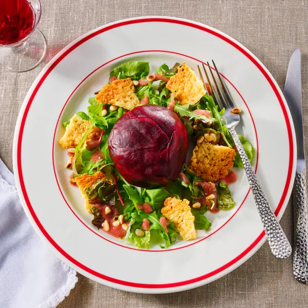 Bietencarpacciobonbon met geitenkaas