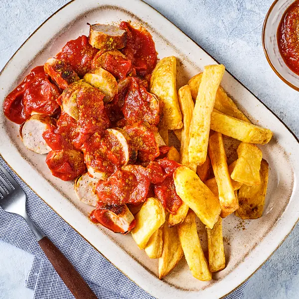 Currywurst met patat