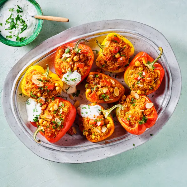 Gevulde paprika's met couscous uit de airfryer