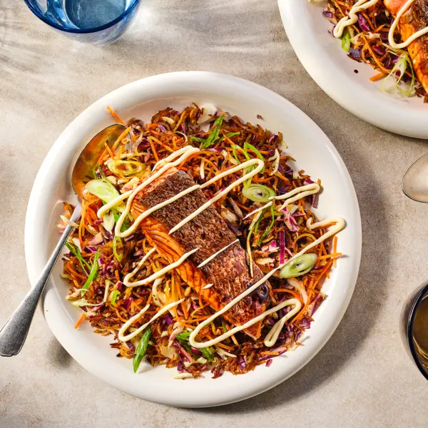 Crispy nasi met ketjapzalm