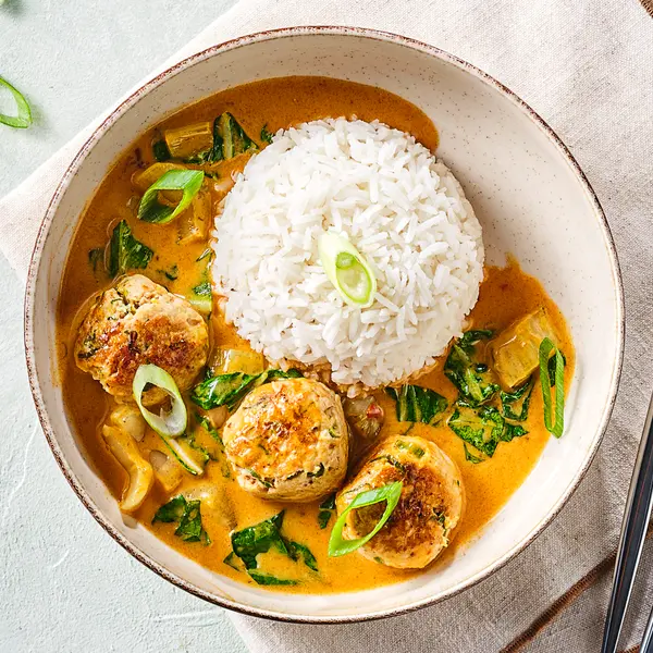 Rode curry met kipballetjes