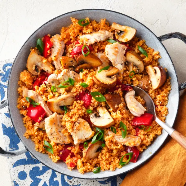 Eenpanscouscous met kip en paprika