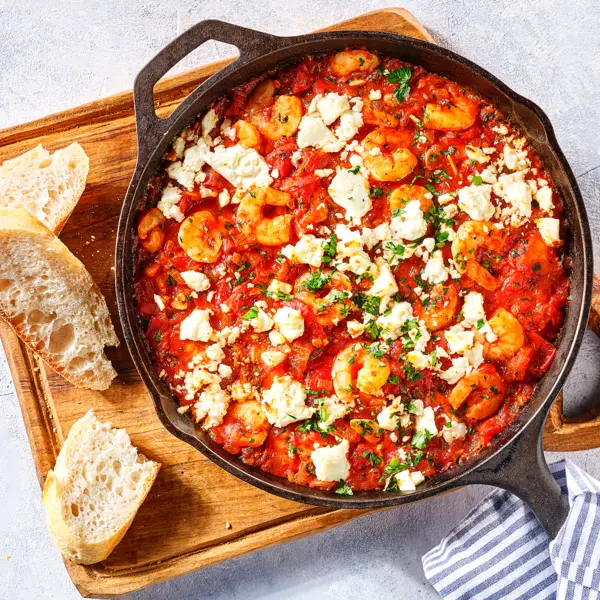 Garnalen in tomatensaus