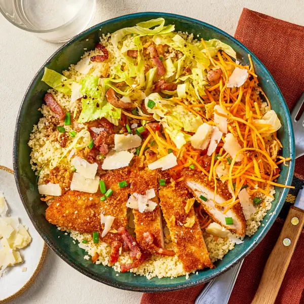 Couscousbowl met kip cordon bleu