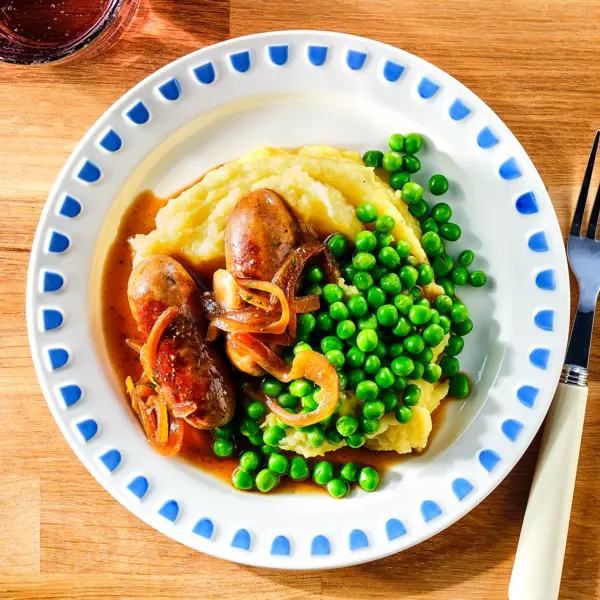 Snelle bangers & mash