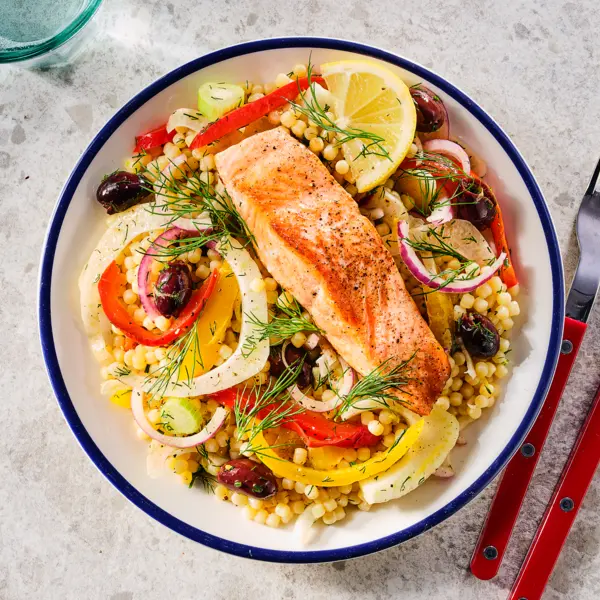 Mediterraanse parelcouscous zalm en venkel