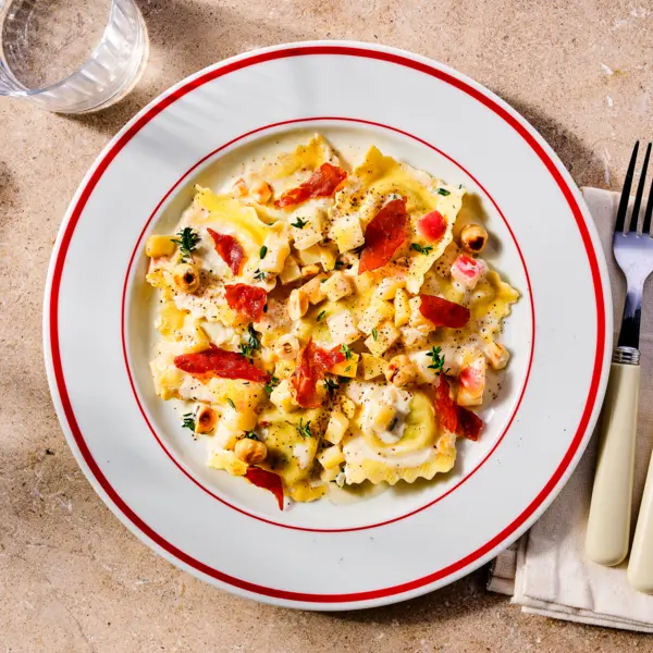 Spinazie-ricotta ravioli met pastinaak en tijm