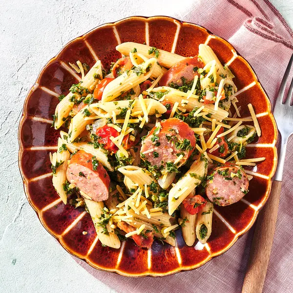 Pasta met boerenkool en rookworst