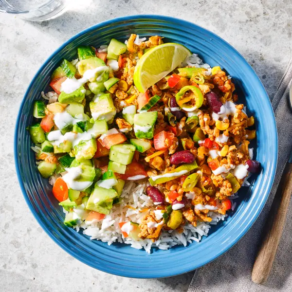 Tex-Mex bowl met kipgehakt