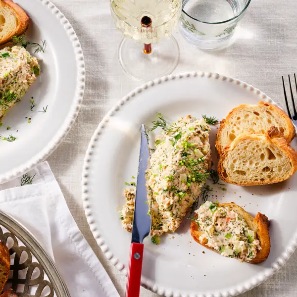 Rillette-stijl zalm met Granny Smith