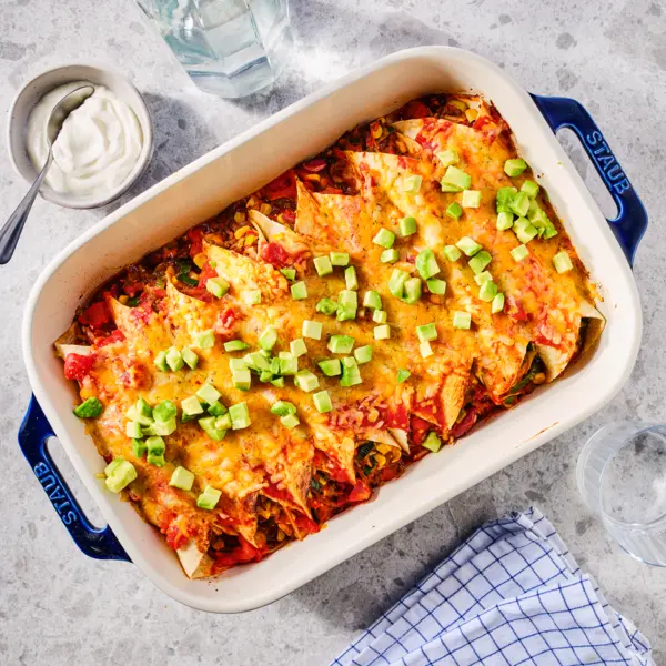 Enchilada's met gehakt en kaas