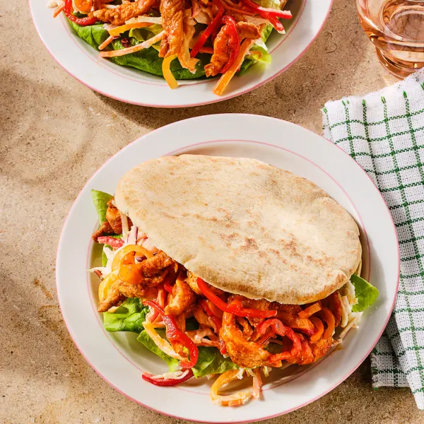 Pita's met sticky BBQ-kip