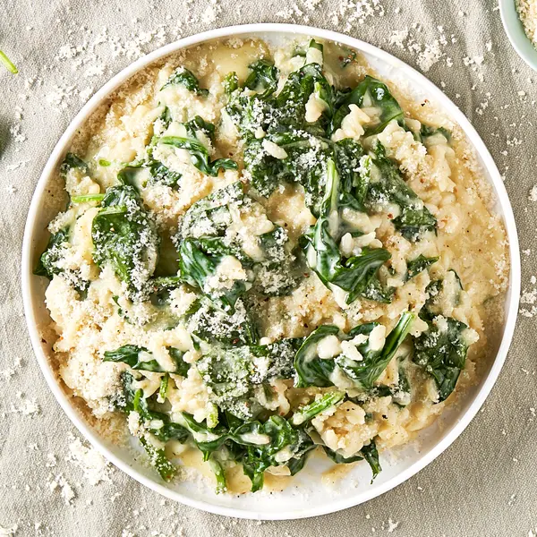 Romige risotto met spinazie