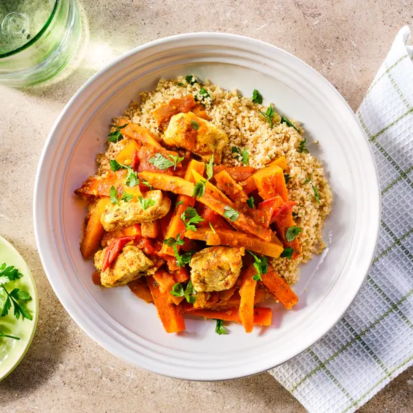 Couscous met kruidige kip en koolraap