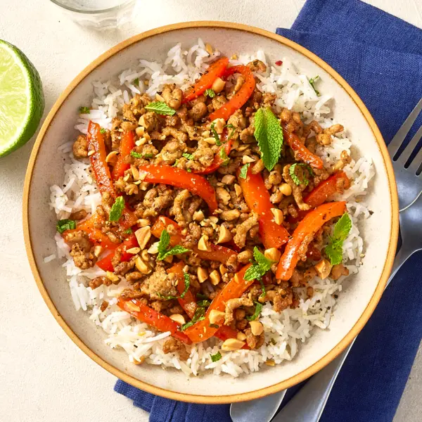 Frisse roerbak met kip en paprika